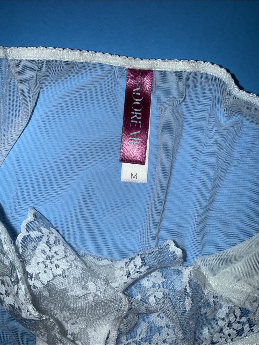 Adore Me White Sheer Lace Underwire Bra & Bikini Set - Picture 8 of 8